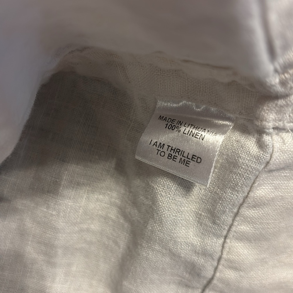 Flax White 100% Linen Top Sz S - Picture 6 of 7